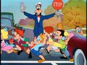 goofy with children
