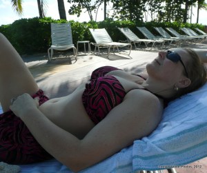 Philip really wanted me to wear a two-piece bathing suit. I wore it once. and he was sure to get a picture of me in it.