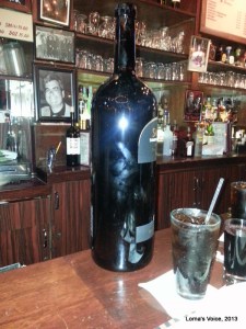 And they say everything is bigger in Texas...That's the house wine at Carmine's.