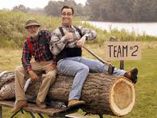 That's us at a marketin' conference. Some team buidlin'/outdoor he-man exercise. You know, the typical book marketin' conference stuff.