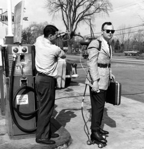For the Devil-May-Care persons on your gift list (or the ones you don't want on your gift list next year),  consider these contraptions. Thrill seekers should get a kick out of strapping a tank full of leaded gas on their backs to power their roller skates as they whisk themselves onto the highway. Film at 11:00. 