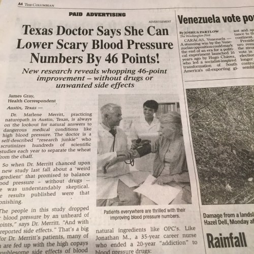 Yup. All this doctor has to do is make you pass out. Your blood pressure drops like a rock!