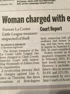 Okay. Either this is one well-funded little league or this woman ruined her life for peanuts. And I mean that literally.