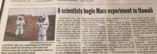 Now I know why so many kids want to grow up to be astronauts. I'm sure Hawaii is just like Mars, minus the ukuleles, of course.